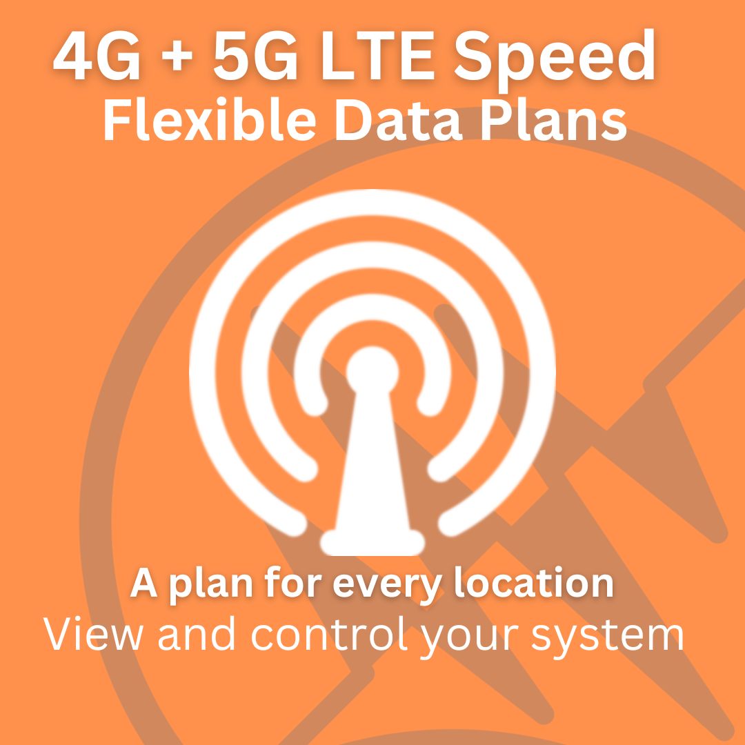 Ad graphic for 4G + 5G LTE speed data plans with a signal tower icon and text highlights.