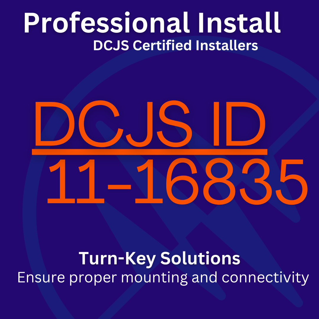 Graphic ad with text "DCJS ID 11-16835," highlighting professional installation and turn-key solutions.